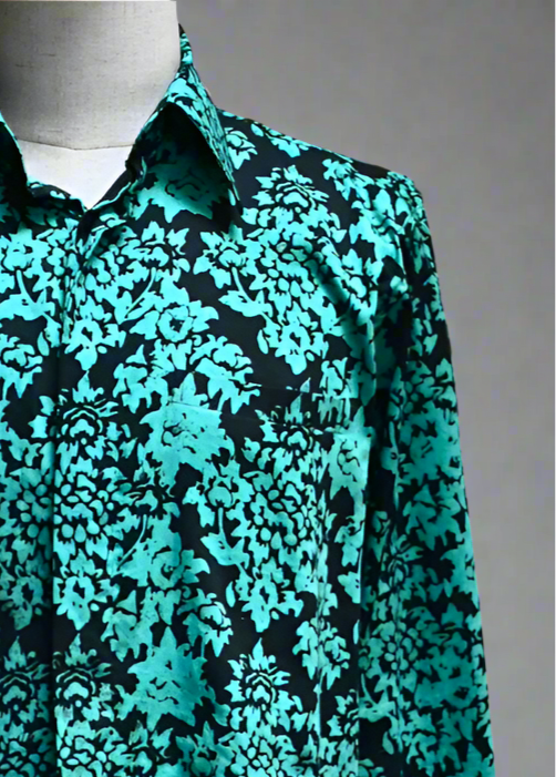Teal Black - Men's Bespoke Shirt