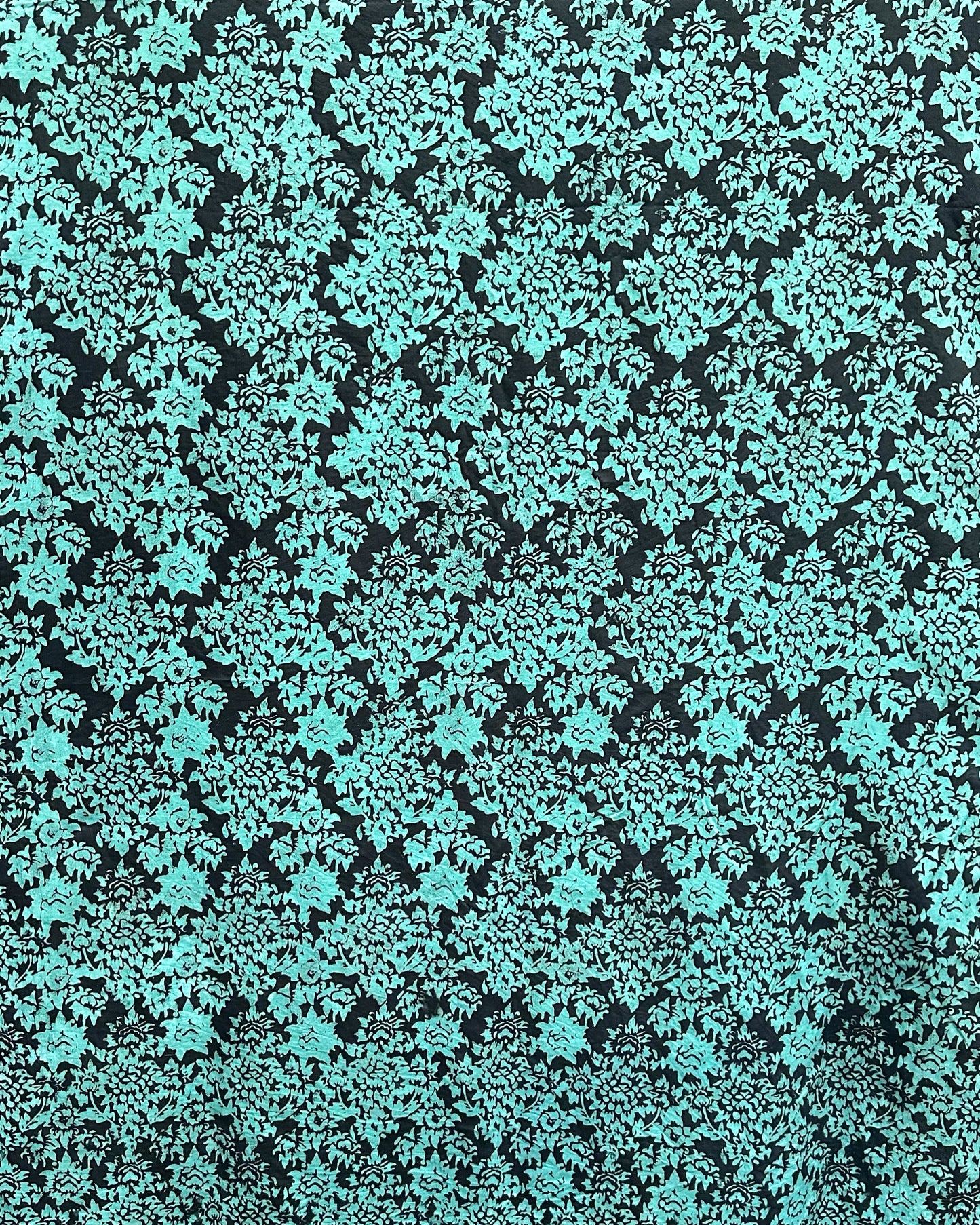 Cotton Satin - Black Aqua