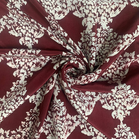 Maroon - Crepe Silk